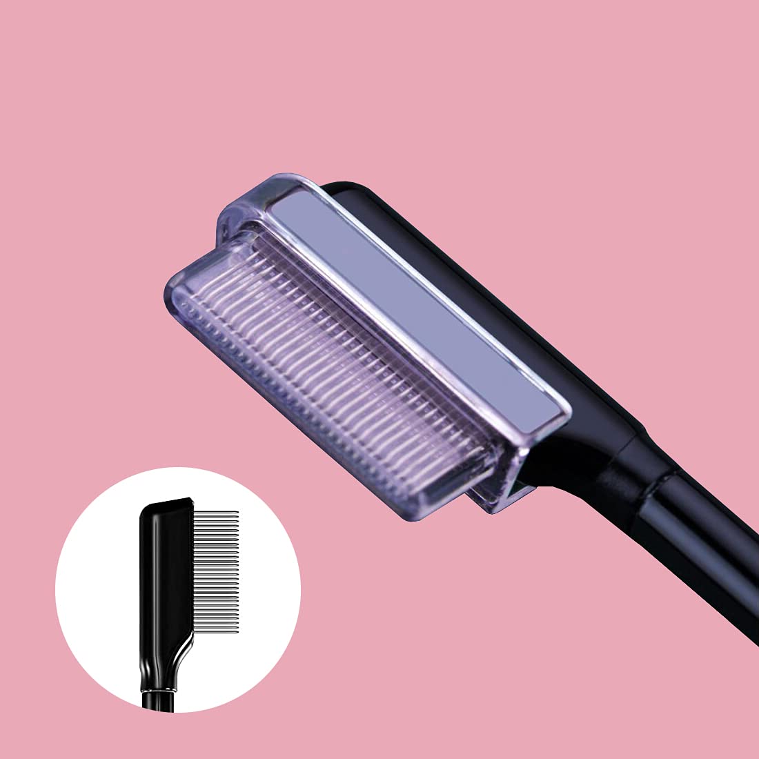 2Pcs Eyelash Separator, Eyelash Comb Lash Brush Separator, Lash Comb Eyelashes Curler Makeup Mascara Applicator, Eye Makeup Brush Tools, Metal Teeth Eyelashes Grooming Tool-FemmiqueWomen