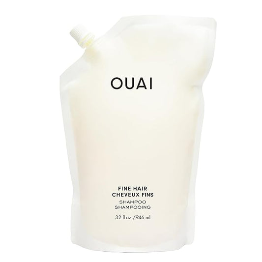 OUAI Fine Shampoo Refill - Volumizing Shampoo with Strengthening Keratin, Biotin & Chia Seed Oil for Fine Hair - Delivers Weightless Body - Paraben, Phthalate & Sulfate Free Hair Care (32 Fl Oz)-FemmiqueWomen