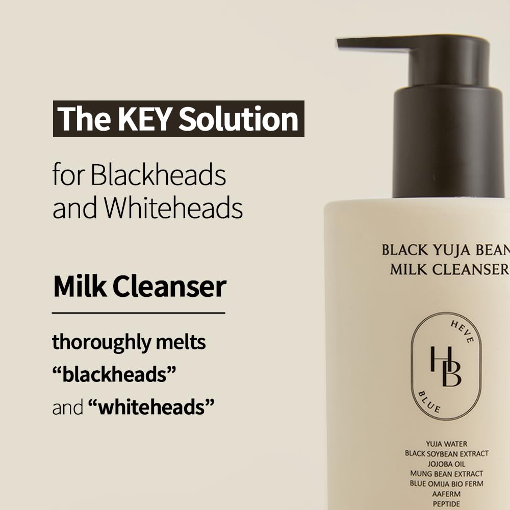 Black Yuja Bean Milk Cleanser - Sensitive Skin, Korean Skincare, Vegan, Hypoallergenic, Moisturizing, Hydrating, First Facial Cleansing, Cleansing Milk, K-Beauty, Gentle Face Wash-FemmiqueWomen