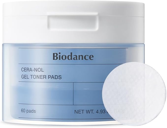 Biodance Cera-NOL Gel Toner Pads, Hydrating & Soothing for Sensitive Skin, Redness Reducing, Gentle Exfoliating Toner Pads, Korean Skincareㅣ4.93 fl.oz.(140g)*60Pads-FemmiqueWomen