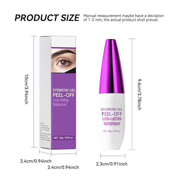 2Pcs Peel Off Eyebrow Tint Gel - Waterproof & Sweatproof All-Day Wear, Transfer-Resistant Tattoo Effect, All Skin Types + Mother’s Day Gift Set, 04#Gray Brown-FemmiqueWomen