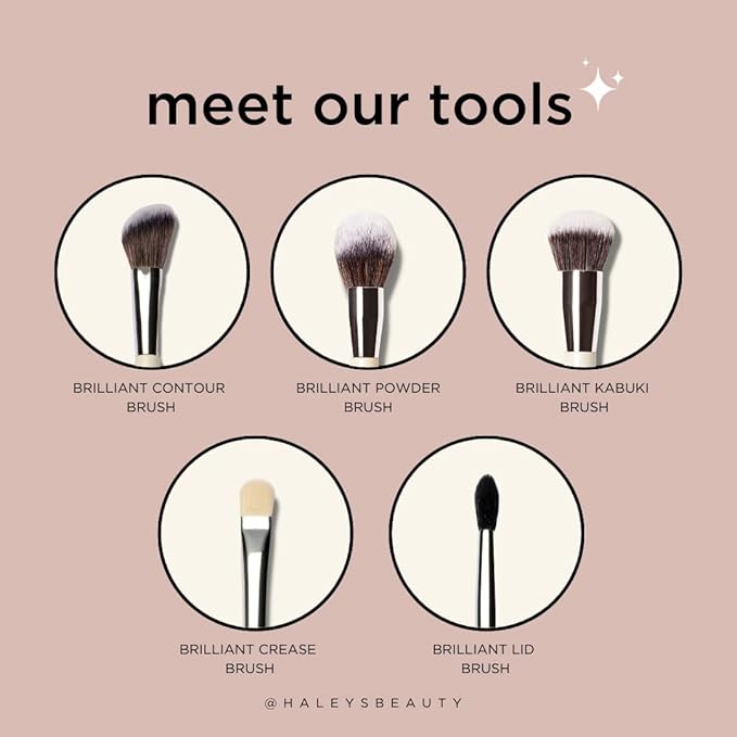 HALEYS Crease Eyeshadow Brush, Medium Fluffy Tapered Brush, Soft, Easy Blending Makeup Tool, Seamless, Multi-tasking Makeup Brush for Cream and Powder, High-end Synthetic Bristles, Vegan + CF-FemmiqueWomen
