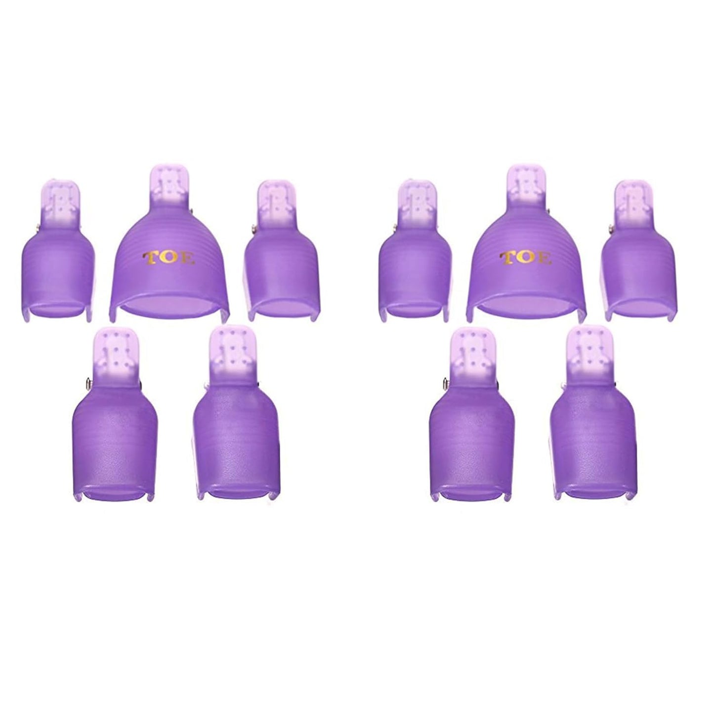 10Pcs Purple Useful Toenail Clips Nail Art Caps Soak Off UV Gel Clamp Remover Beauty Tool Sleek Nail Remover Clips With Anti-Slip Design Nail Polish Removers-FemmiqueWomen