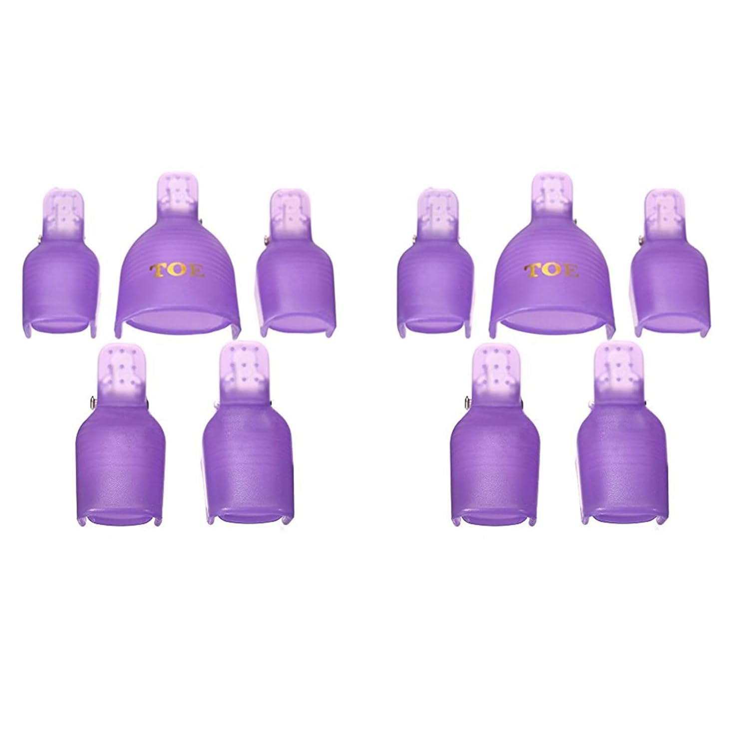 10Pcs Purple Useful Toenail Clips Nail Art Caps Soak Off UV Gel Clamp Remover Beauty Tool Sleek Nail Remover Clips With Anti-Slip Design Nail Polish Removers-FemmiqueWomen