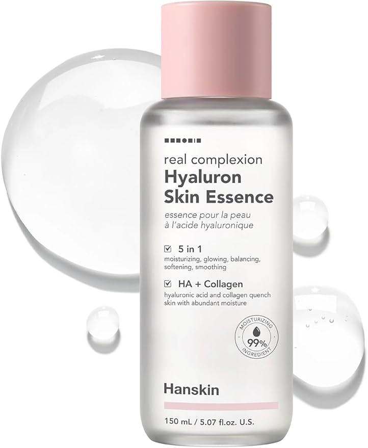 Hanskin Hyaluron Skin Essence, Hydrating Facial Astringent Toner for Dry, Dull, Sensitive Skin - Hyaluronic Acid Collagen Moisturizing Purifying Paraben-Free Korean Skincare [5.07 fl. oz.]-FemmiqueWomen