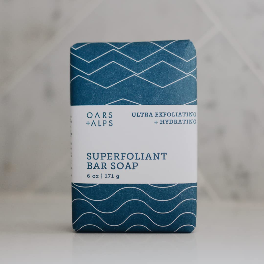 Oars + Alps Superfoliant Exfoliating Men's Bar Soap, Dermatologist Tested and Made with Clean Ingredients, Travel Size, 6 Pack, 6 Oz Each-FemmiqueWomen