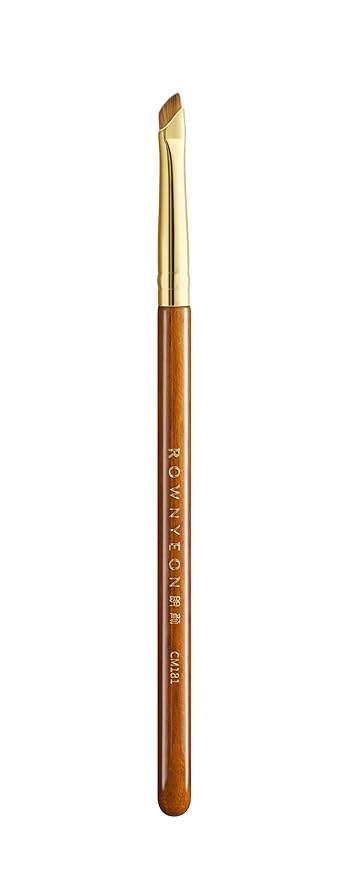 Desert Oak Series Precision Angled Eyeliner Brush - Ultra-Fine Nylon Bristles for Razor-Sharp Gel/Liquid/Powder Lines, Detail Work & Tightlining, Bubinga Handle & Brass Ferrule (CM 181)-FemmiqueWomen