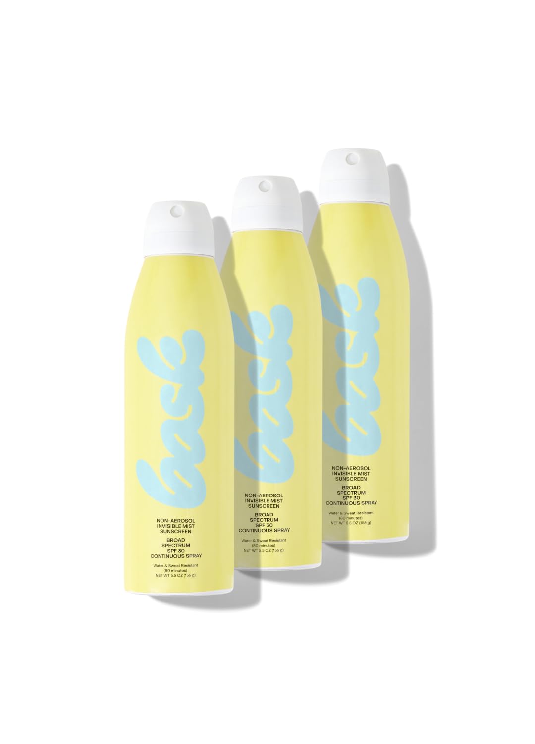 Bask Suncare SPF 30 Sunscreen Spray - Non-Aerosol, Broad Spectrum UVA/UVB Protection, Dermatologist Recommended, Moisturizing, Lightweight & Fast-Absorbing, 5.5 oz (Pack of 3)-FemmiqueWomen