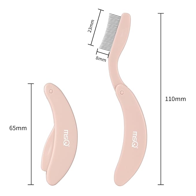 Eyelash Comb MSQ Eyelash Separator Tool Eyelash Comb Separator Folding Eyelash Brush Separator Lash Comb for Eyelash Makeup Brush (khaki)-FemmiqueWomen