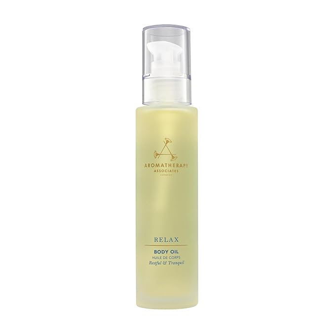 Aromatherapy Associates Relax Body Oil. Luxurious Blend of Oils for a Nourished Body. Made with Vetivert, Chamomile and Ylang Ylang Essential Oils (3.4 fl oz)-FemmiqueWomen