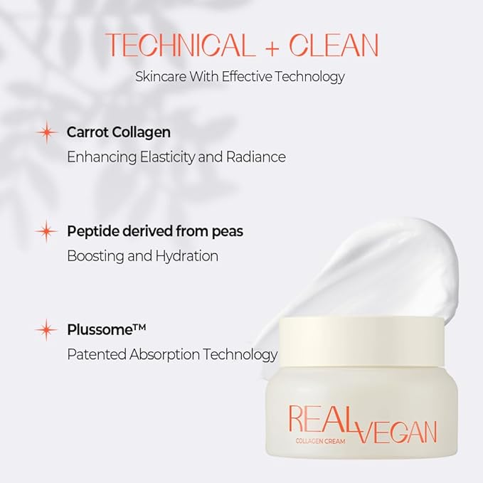 KLAVUU Real Vegan Collagen Cream - Enhances Skin Elasticity, Providing Deep Hydration to Dry Skin for a Radiant, Youthful Glow-FemmiqueWomen