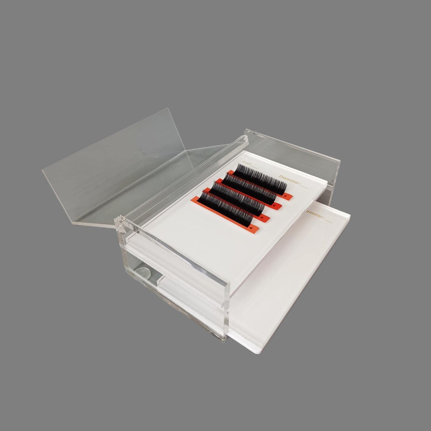 Two Layers Eyelash Grafting Pallet with Cover, Dust-proof Acrylic Lash Tile holder, Eyelash Extensions Storage Gasket Pads 2 Tiers for Beginners Beauty Artist Salon (White)-FemmiqueWomen