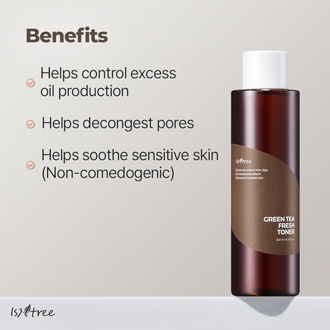 ISNTREE Green Tea Fresh Toner 200ml, 6.76 fl.oz | Korean Skincare | Toner for Oily Skin | Sebum Control | Hydrating and Refreshing-FemmiqueWomen