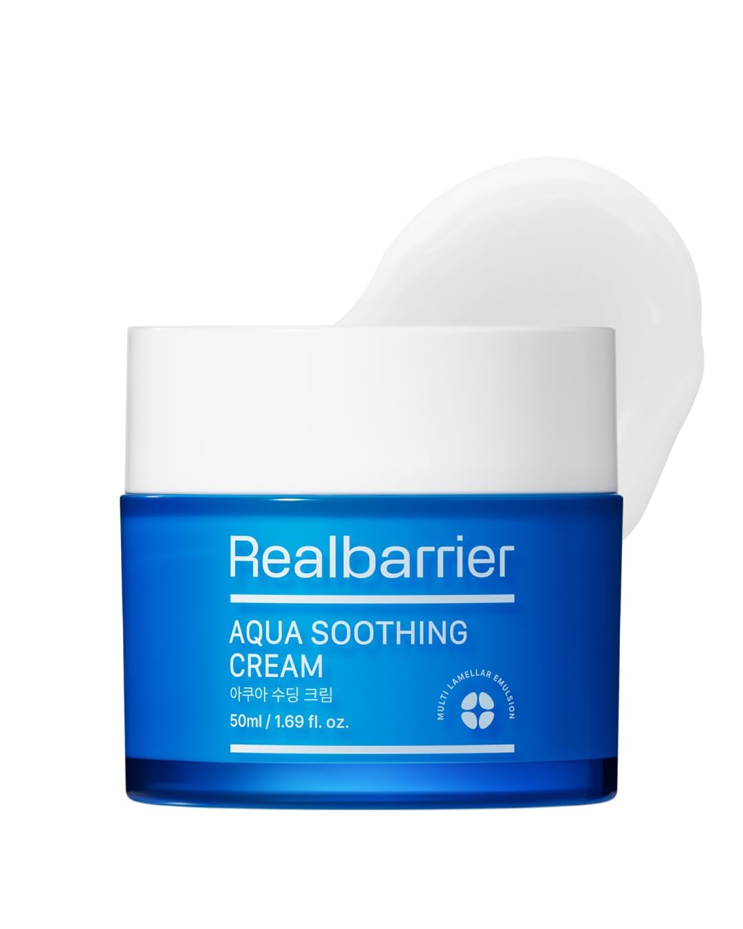 Real Barrier Aqua Soothing Cream 1.7 Fl.Oz. 50ml Hyaluronic Acid Facial Cream| Redness Relief Face Cream for Sensitive Skin | Face Moisturizer for Dry Skin| Calming Chamomile Extract| Korean Skincare-FemmiqueWomen