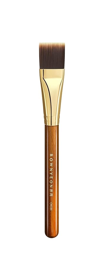 Desert Oak Series Flat Top Foundation Brush - 20mm Ultra-Thin Nylon Bristles for Streak-Free Liquid Foundation, Smooth Buffing & Full Coverage, Bubinga Handle & Brass Ferrule (CM 184)-FemmiqueWomen