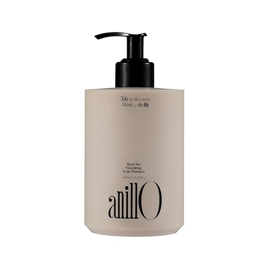 Vegan Nourishing Scalp Shampoo with Black Tea, Hyaluronic & Amino Acids to Strengthen Scalp Barrier, Creamy Woody Scent, Paraben, Sulfate & Silicone Free 450ml / 15.22 fl. Oz-FemmiqueWomen