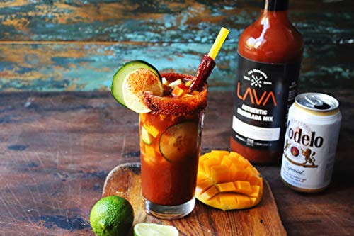(3 Pack) LAVA All Natural Authentic Michelada Mix Craft Cocktail Mixer, Made with Real Tomatoes, Ancho Chile Peppers, Tamarind, No Junk Ingredients, Vegan, 1-Liter (33.8oz) Glass Bottle, Ready to Use-FemmiqueWomen