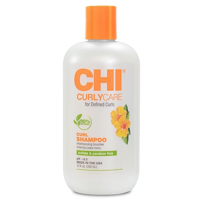 CHI CurlyCare Curl Shampoo, Hydrates Curls, Reduces Frizz & Increases Elasticity & Strength, Sulfate, Paraben, & Cruelty-Free, 12 Oz-FemmiqueWomen