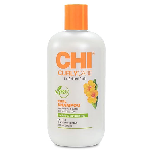 CHI CurlyCare Curl Shampoo, Hydrates Curls, Reduces Frizz & Increases Elasticity & Strength, Sulfate, Paraben, & Cruelty-Free, 12 Oz-FemmiqueWomen