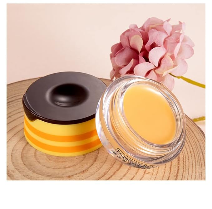 2 Pcs Lip Balm Honey Pot,Honey Propolis Lip Mask Hydrating & Prevention Dry and Cracked Lip Scrubs Exfoliator-FemmiqueWomen