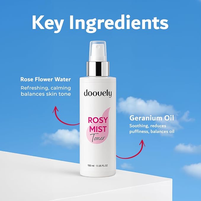 Rosy Mist Hydrating Toner – 150ml, Rose Water Spray for Face | Refreshing Toner & Face Mist Hydrating Spray for Glowing Skin, Instant Hydration, and Natural Radiance – All Skin Types.-FemmiqueWomen