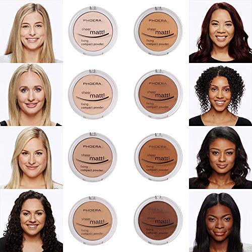 2 Pack Matte Face Powder, Control Oil Brighten Skin Color Cover Blemish Makeup Face Setting Setting Powder Foundation。204- Buff Beige-FemmiqueWomen