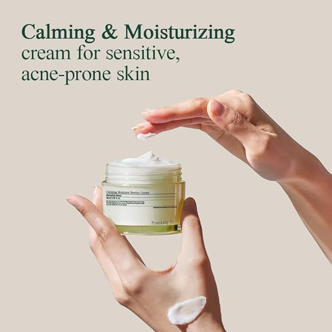 Pyunkang Yul PKY Calming Moisture Barrier Cream Instantly Soothes Sensitive Skin, Hyaluronic Acid & Ceramide for Hydration, Vegan, Korean Skincare (3.38 Fl. Oz, 100ml)-FemmiqueWomen