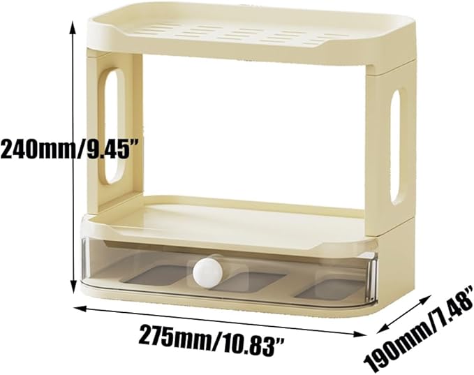 3-Tier Desk Organizers & Dispensers，Mail Holder for Office Desk Organization，Kitchen Spice Rack or Bathroom Countertop Organizer, Gift for Teachers, Classmates, and Friends (Beige)-FemmiqueWomen
