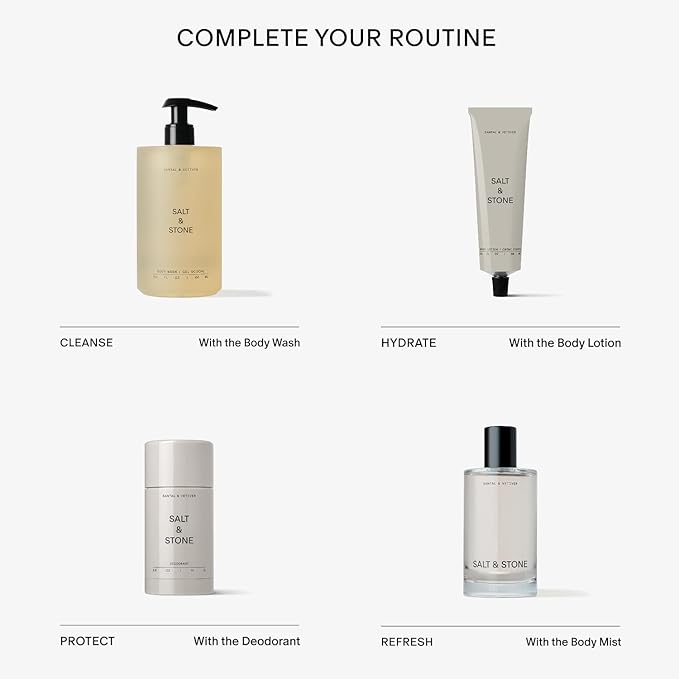 Salt & Stone Body Lotion for Women & Men | Hydrates, Nourishes & Softens Skin | Restores Dry Skin | Fast-Absorbing | Cruelty-Free & Vegan (100 ml) (Santal & Vetiver)-FemmiqueWomen