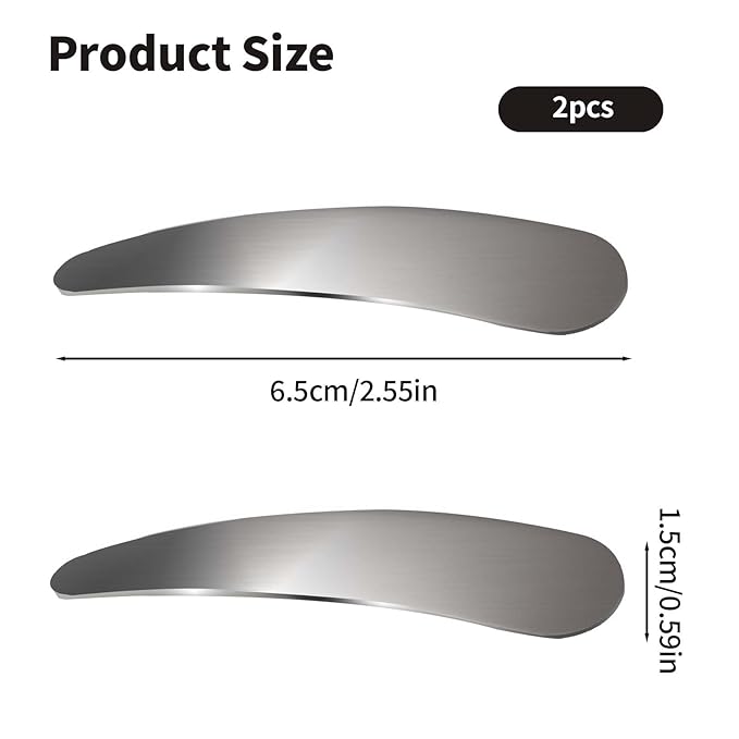 2Pcs Mini Metal Cosmetic Spatulas, Makeup Spatulas, Skincare Spatula, Cream Spatula, Beauty Accessories for Mixing and Sampling Plant Masks, Skin Care Creams, Eye Cream, Essences(Silver)-FemmiqueWomen