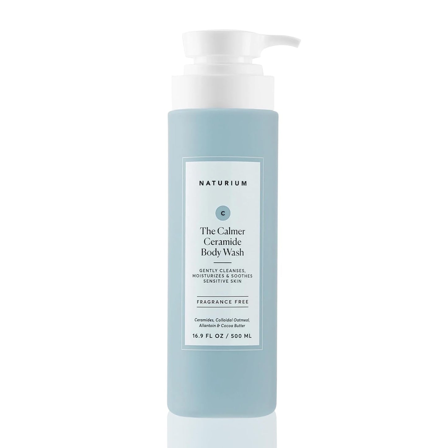 Naturium The Calmer Ceramide Body Wash, Frangrance-Free, Cleansing & Moisturizing for Dry, Sensitive Skin, Dermatologist-Tested, Paraben & Cruelty-Free, 16.9 oz-FemmiqueWomen