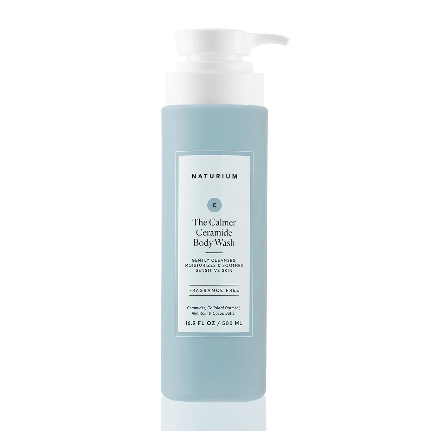 Naturium The Calmer Ceramide Body Wash, Frangrance-Free, Cleansing & Moisturizing for Dry, Sensitive Skin, Dermatologist-Tested, Paraben & Cruelty-Free, 16.9 oz-FemmiqueWomen