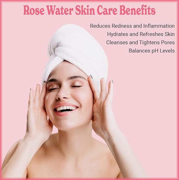 Natural Born Oils 8oz Rose Water Hydrosol, 100% Pure and Natural, Organic, Steam-distilled, Facial Toner Cleanser, with Sprayer, 8-Rose-Water-FemmiqueWomen