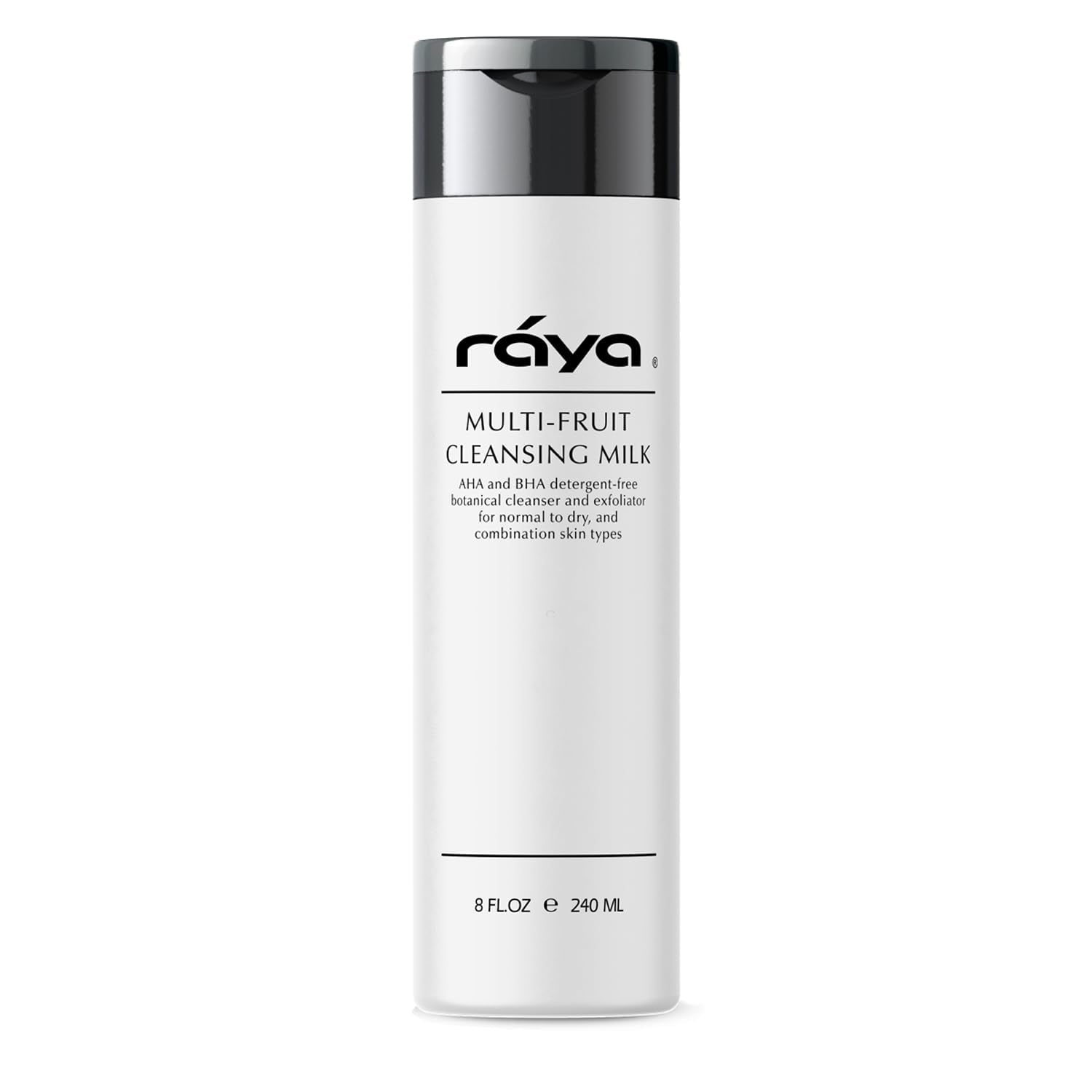 Raya Multi-Fruit Facial Cleansing Milk with AHA and BHA 8 oz (G-154) | Exfoliating Soap-Free Cleanser and Make-Up Remover for Dry and Combo Skin | Made with Multi-Fruit Alpha and Beta Hydroxy Acids-FemmiqueWomen