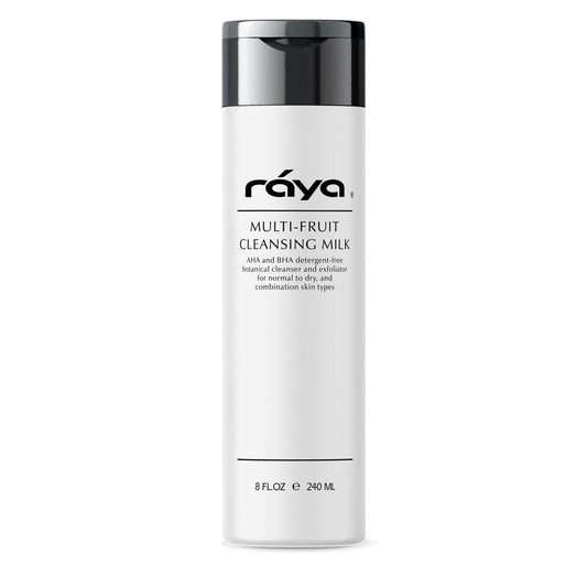 Raya Multi-Fruit Facial Cleansing Milk with AHA and BHA 8 oz (G-154) | Exfoliating Soap-Free Cleanser and Make-Up Remover for Dry and Combo Skin | Made with Multi-Fruit Alpha and Beta Hydroxy Acids-FemmiqueWomen