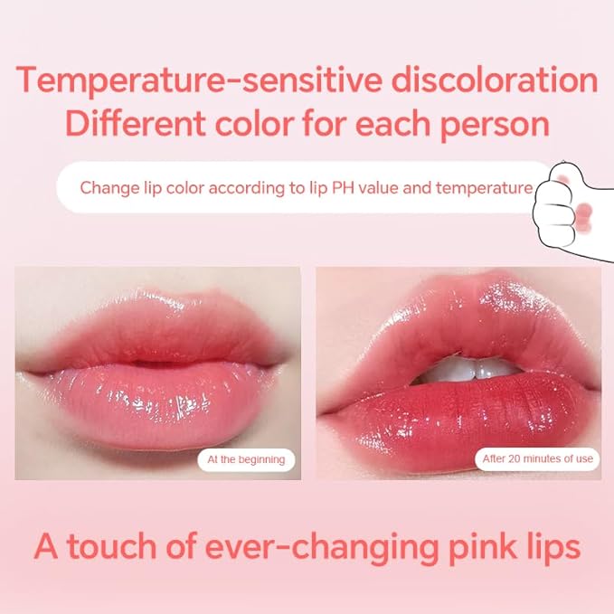 2PCS Thermochromic Lip Balm,Cat Paw Shaped Color Changing Lip Balm, Mini Cute Moisturizing Lip Balm, Long Lasting Lip Balm for Dry Lips Temperature Change Fruit Jelly Lipstick for Female Student-FemmiqueWomen