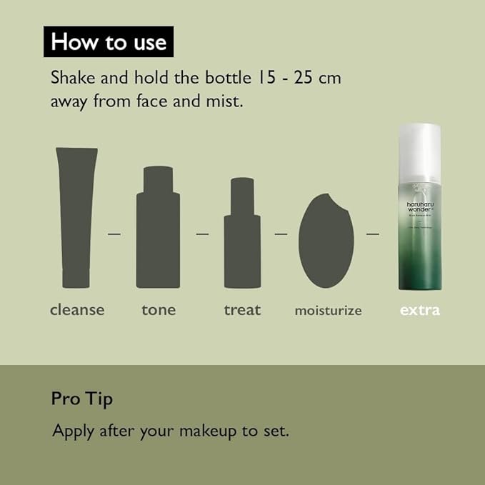 haruharu Wonder Black Bamboo Mist, 2.7 fl.oz. Hydrating and Firming Skin, Black Rice, Panax Ginseng for Clean and Smooth Skin Surface, Korean Skincare, Vegan, Cruelty Free-FemmiqueWomen