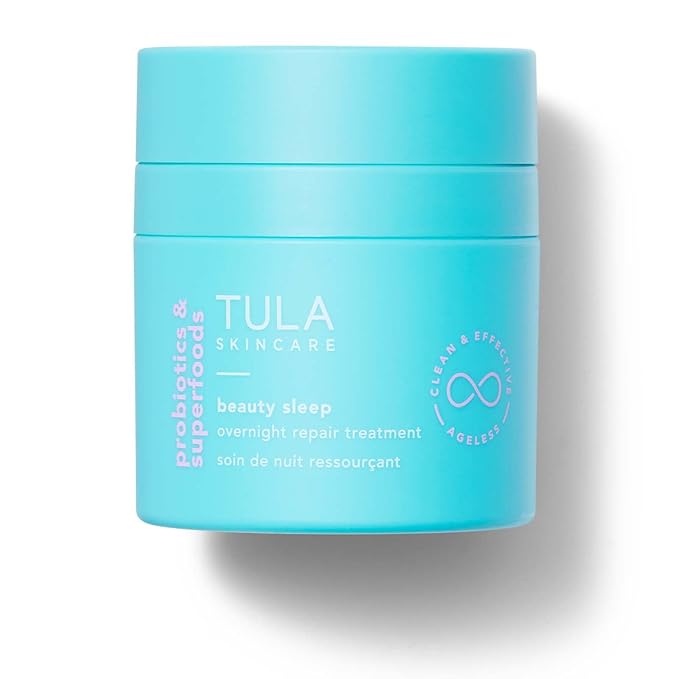TULA Skin Care Beauty Sleep Overnight Repair Treatment - Anti-Aging, Night Cream, Contains Natural Peptides, AHAs, Retinol, Vitamin C to Reduce the Appearance of Lines and Dull Tone, 1.7 oz.-FemmiqueWomen
