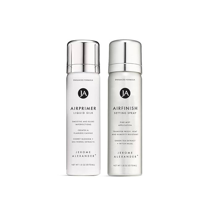 Jerome Alexander MagicMinerals Air Primer & Setting Spray Bundle – LiquidSilk Air Primer and AirFinish Setting Spray – Pore-Minimizing, Skin-Smoothing Formula for Long-Lasting, Flawless Matte Finish-FemmiqueWomen
