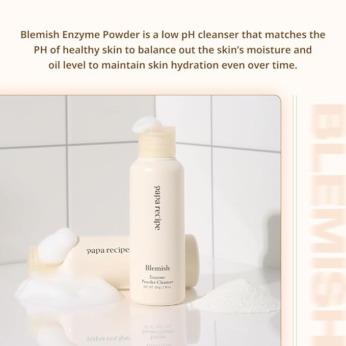 Papa Recipe Blemish Enzyme Powder Rice Cleanser – Gentle Triple Exfoliation with Papain, PHA & Rice Powder – Low pH Korean Skincare Face Wash for Clearer, Radiant Skin-FemmiqueWomen
