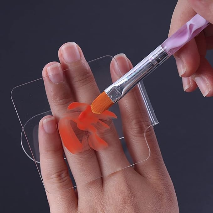 2PCS Clear Acrylic Professional Makeup Palette Handheld Cosmetic Nail Art Manicure Palette for Mixing Foundation Cosmetics Eyeshadow Cremes-FemmiqueWomen