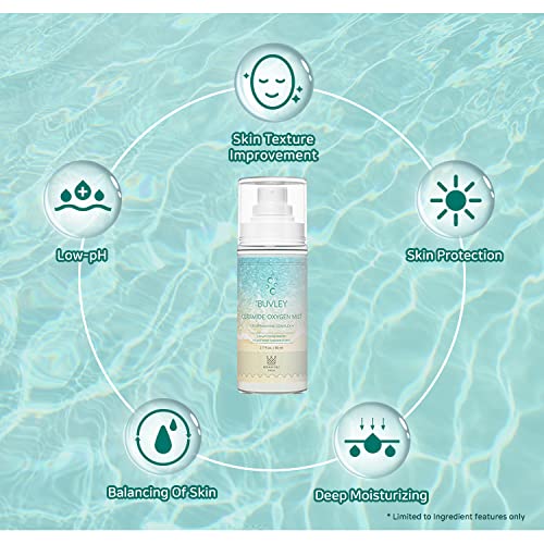 Ceramide Oxygen Face Mist | Low pH, Vegan, Cruelty Free | Hydrating Refreshing Soothing Facial Mist Spray with Antioxidants 2.7 Fl Oz (1)-FemmiqueWomen
