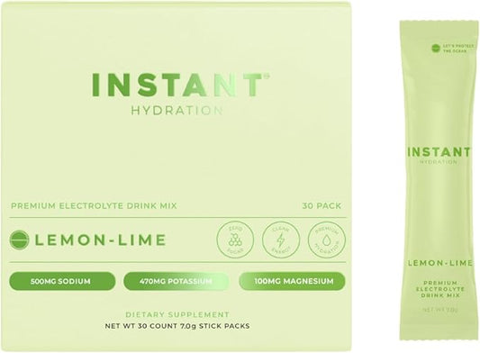 Instant Hydration Electrolytes Powder Packets - Lemon Lime Drink Mix - Zero Sugar - Keto, Vegan, Gluten-Free, Non-GMO - Boost Recovery, Brain Health, Muscle & Tissue Support- 30 Sticks-FemmiqueWomen