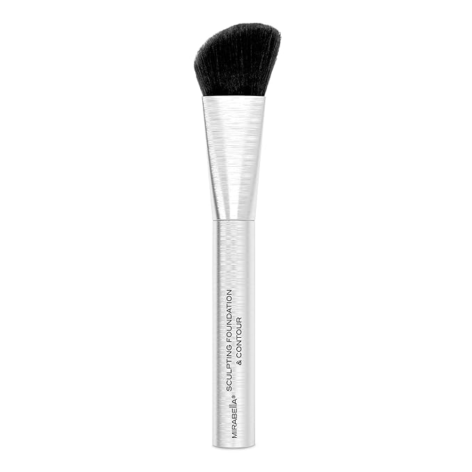 Mirabella Sculpting Contour & Foundation Brush, Premium Professional Makeup Brush Collection, Cruelty-Free Synthetic Bristle Brush, Hand-Sculpted Brushed Aluminum Handle Blending Brush for Makeup-FemmiqueWomen