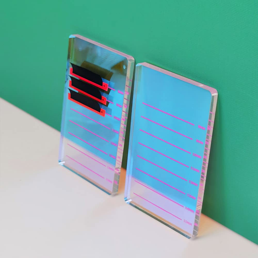 Grafting False Eyelash Acrylic Extension Pallet, Eyelash Extension Glue Tweezers Plate Pad Makeup Palette Individual Training Tools (Dazzling 4.72x2.95inch)-FemmiqueWomen