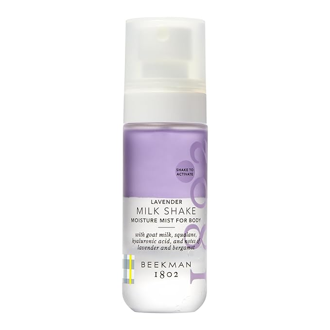 Beekman 1802 Lavender Milk Shake - Body Mist - 2.0 fl. oz - With Hyaluronic Acid & Jojoba Oil - Instantly Moisturizes, Hydrates & Softens - Good for Sensitive Skin - Cruelty Free-FemmiqueWomen