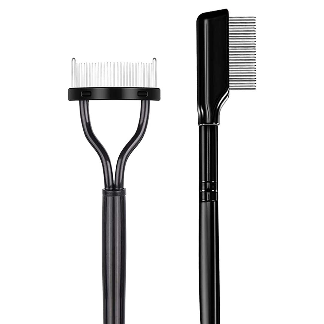 2Pcs Eyelash Separator, Eyelash Comb Lash Brush Separator, Lash Comb Eyelashes Curler Makeup Mascara Applicator, Eye Makeup Brush Tools, Metal Teeth Eyelashes Grooming Tool-FemmiqueWomen