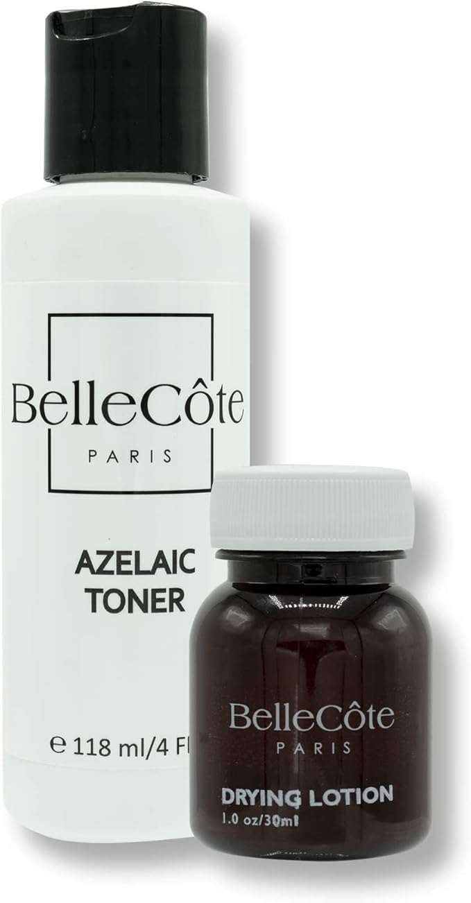 Azelaic Toner & Drying Lotion Duo - Face Treatment Set for Rosacea & Cystic Acne, Soothing Redness Relief, Shrinks Whiteheads & Pores | Normal to Oily Skin-FemmiqueWomen