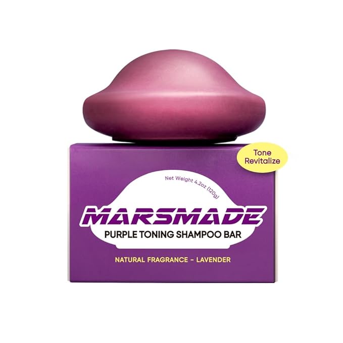Purple Toning Shampoo Bar 2.0 - Hydrating & Moisturizing Natural Hair Soap Bar Shampoo for Hair Color & Scalp Nourishment - Bathing Soap Solid Shampoo for All Hair Types (120g, 4.23oz)-FemmiqueWomen