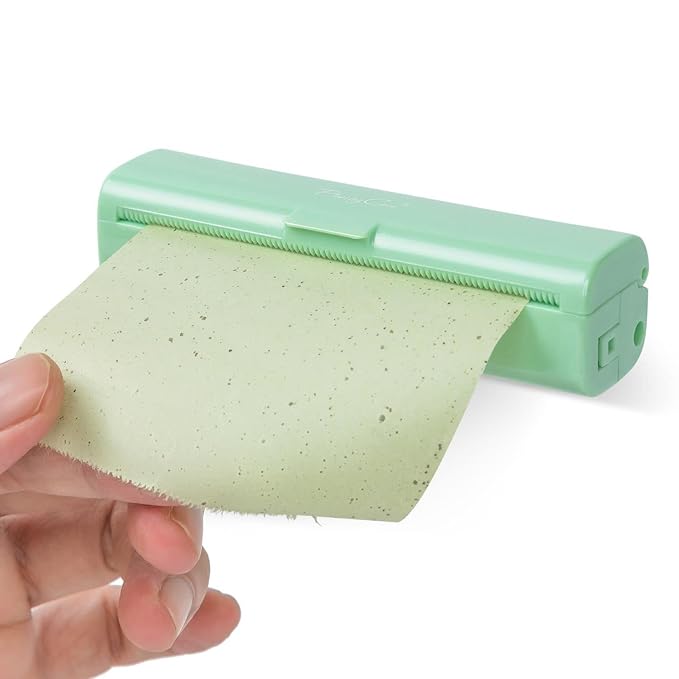 Natural Oil Blotting Paper Roll, Refillable Compact Dispenser No Shine Sheets, Absorb Excess Shine on Face or Scalp Instantly, Men and Women Facial Skin Care or Make Up Must Have (Green Tea)-FemmiqueWomen